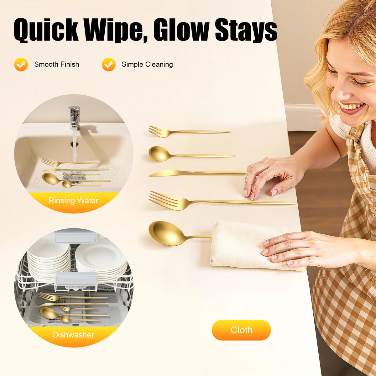 90Pcs Gold Stainless Steel Silverware - Heavy Duty Cutlery, 420 Stainless Steel Tableware Set for Wedding, Buffets, Restaurants