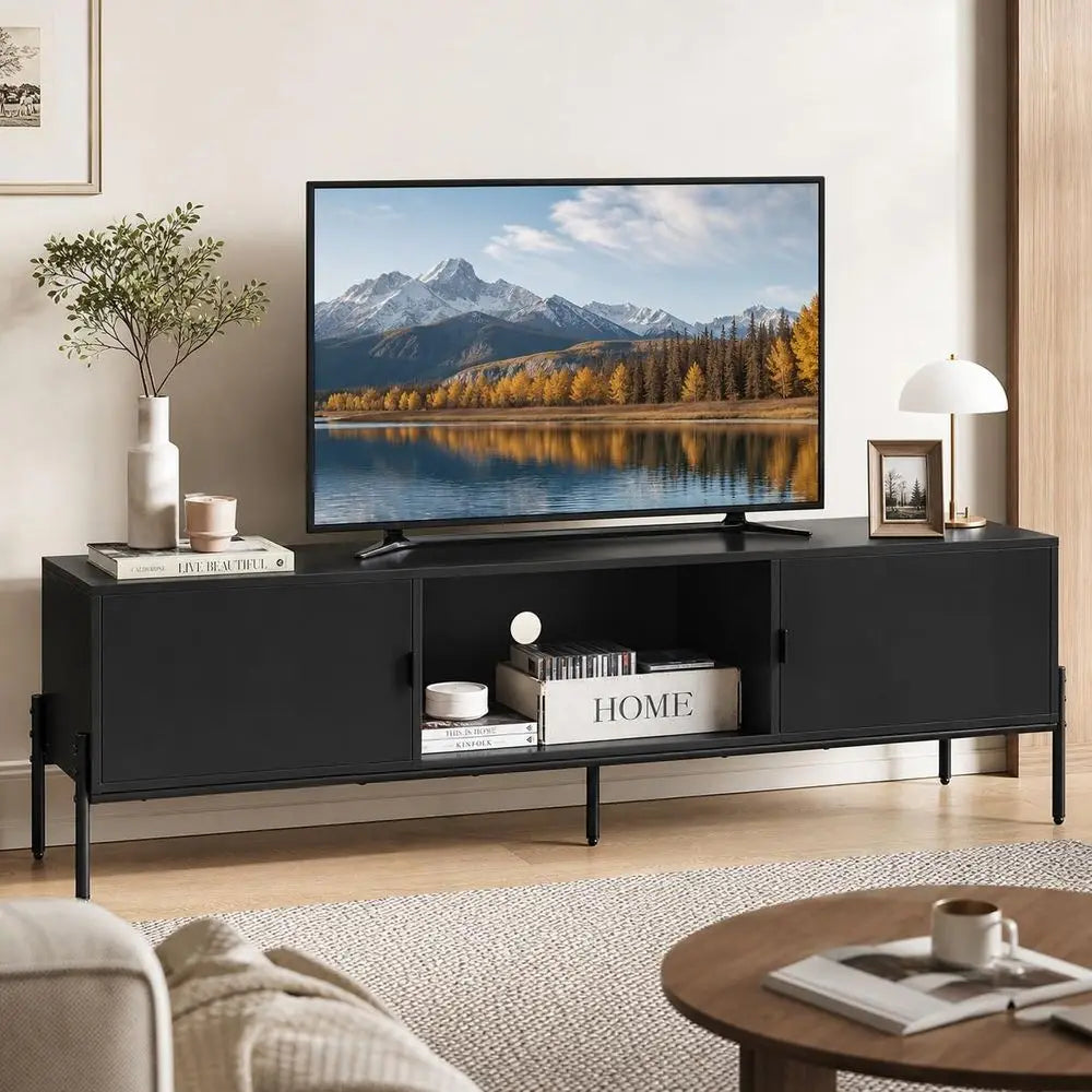 XMSJ Modern TV Stand Media Console With Metal Legs