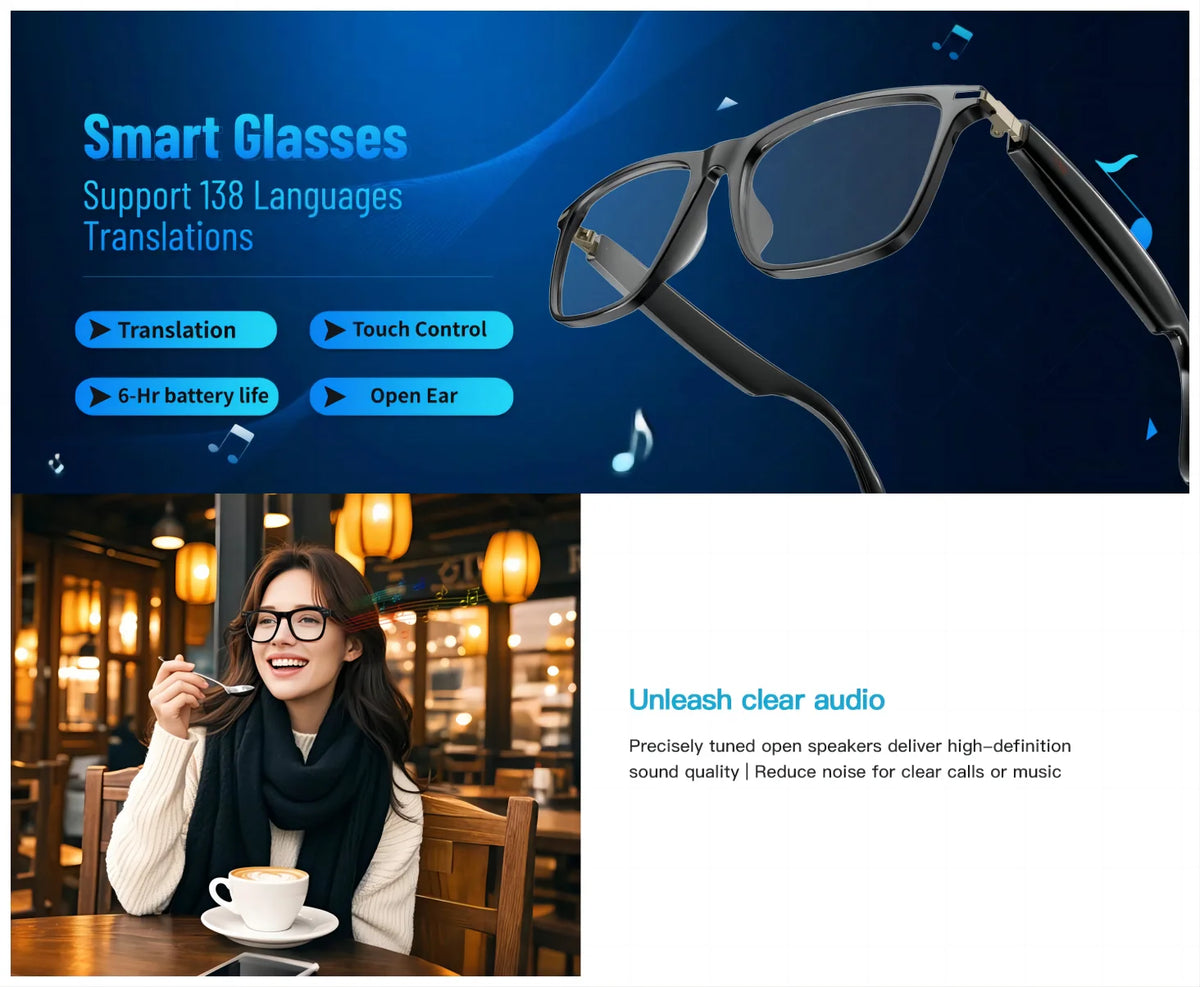 Giinova Ai Real Time Translator Smart Glasses With Photochromic Lenses