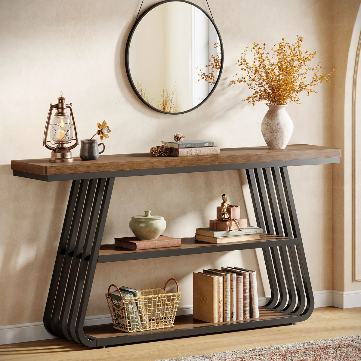 Tribesigns Entryway Table With Shelves 3 Tier Console Table