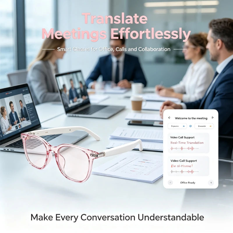 Smart AI Translator Glasses With Bluetooth Audio And Camera