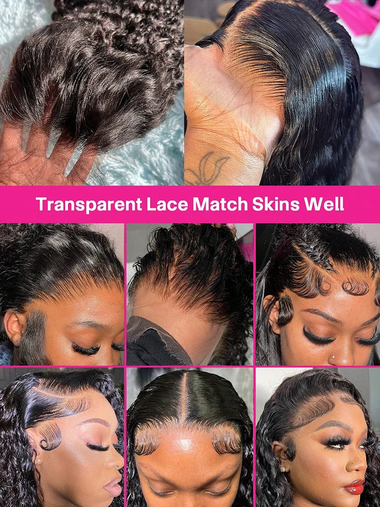 OKVOKV Brazilian Virgin Hair Kinky Curly HD Lace Front Wig
