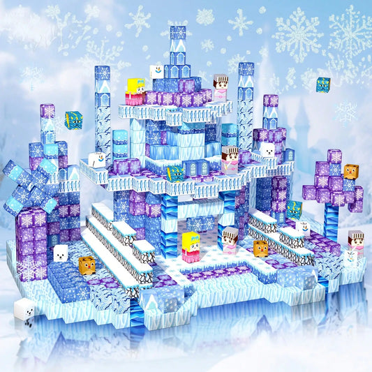 Magnetic Blocks Set Castle Build STEM Toy For Kids
