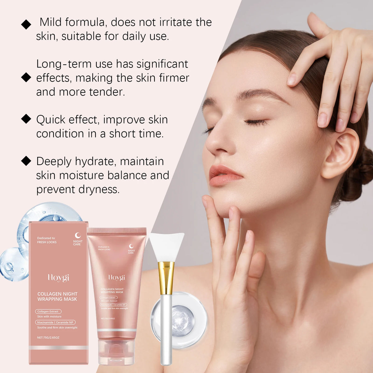 Collagen Peel Off Face Mask Niacinamide Ceramide For Firming Skin