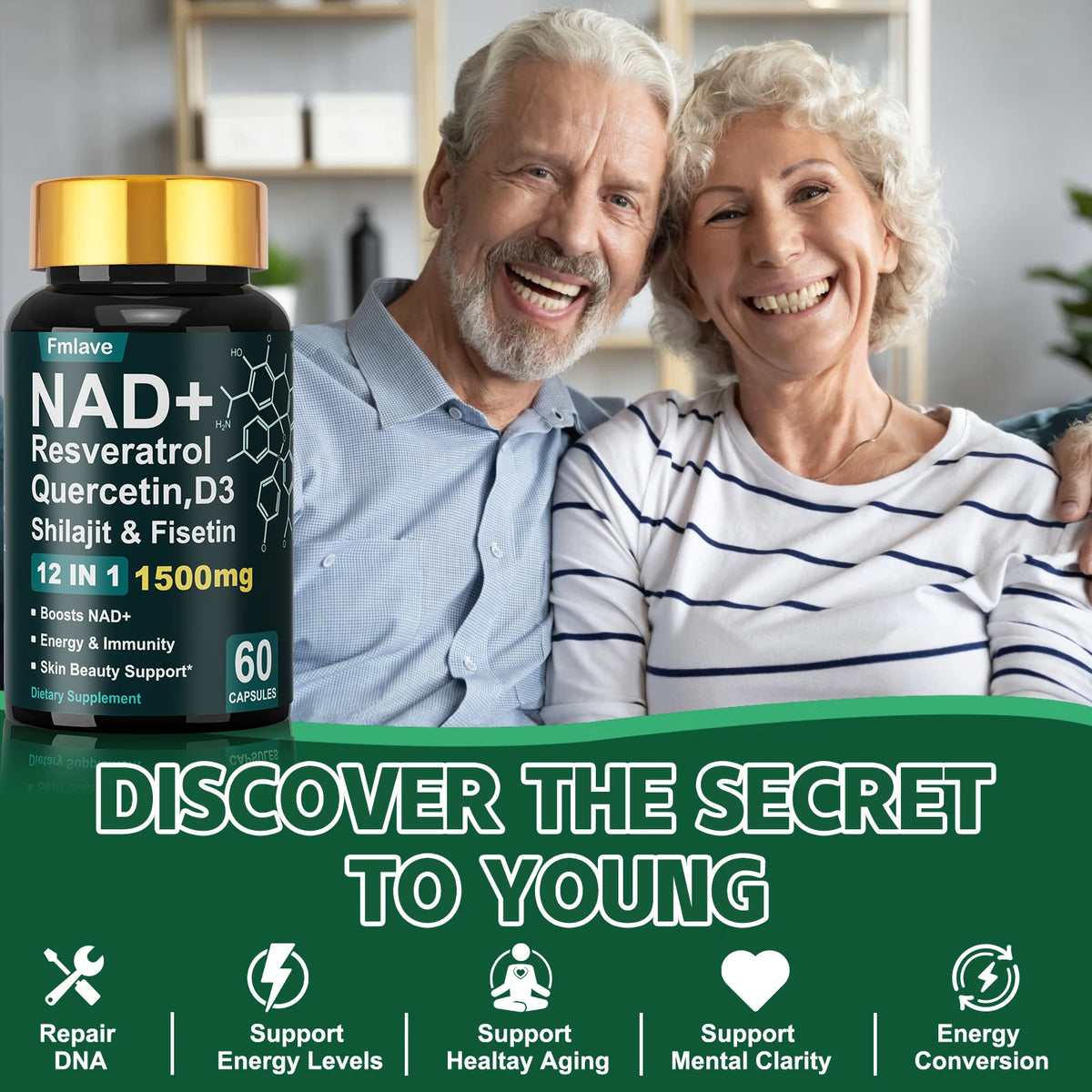 Fmlave NAD Plus Resveratrol 12 In 1 Cellular Vitality And Immunity