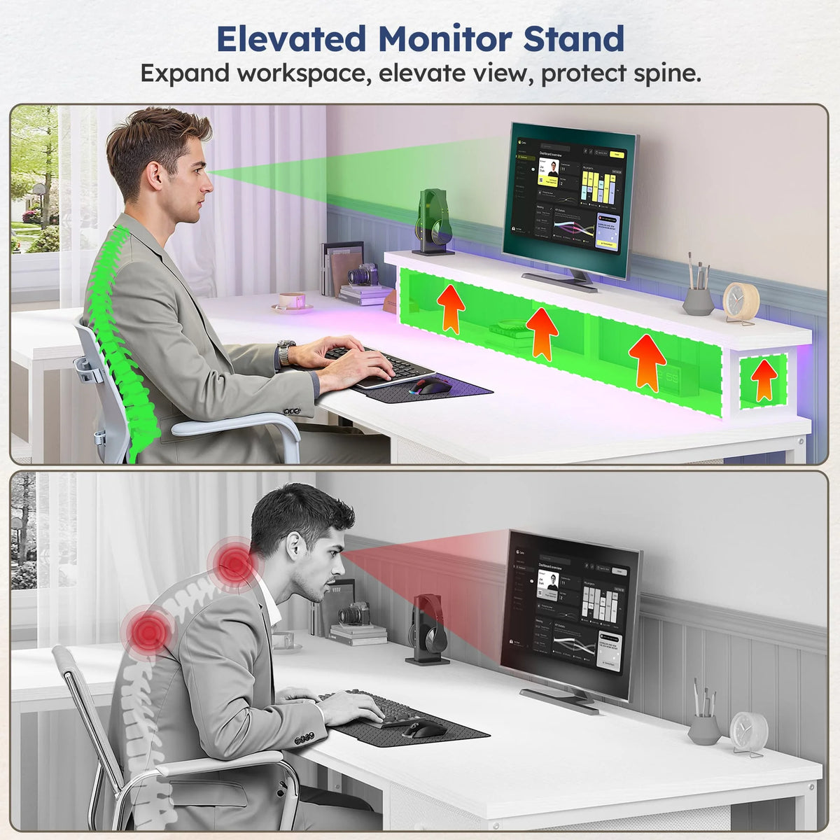 EnHomee L Shaped Gaming Desk With Reversible Corner