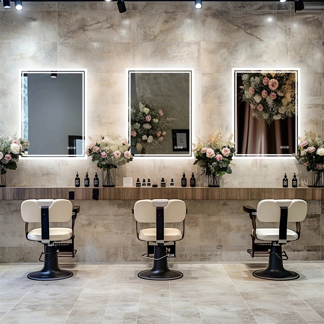 LUVODI Illuminate LED Backlit Frameless Dimmable Bathroom Mirror With Anti Fog