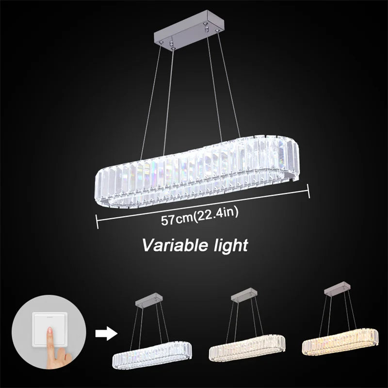 GreeLustr Modern Crystal LED Chandelier for Dining Room Decor