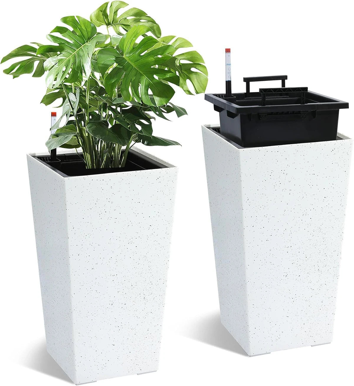 TWISTER.CK Rectangular Planters With Drainage Holes And Water Level Monitor