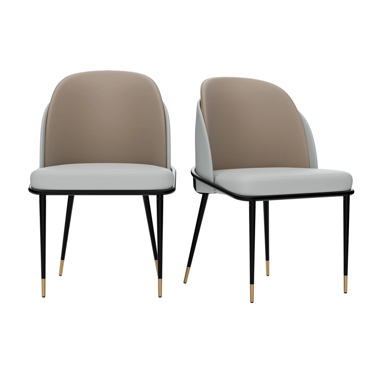 Upholstered Microfiber Silicone Leather Dining Chairs With Metal Frame