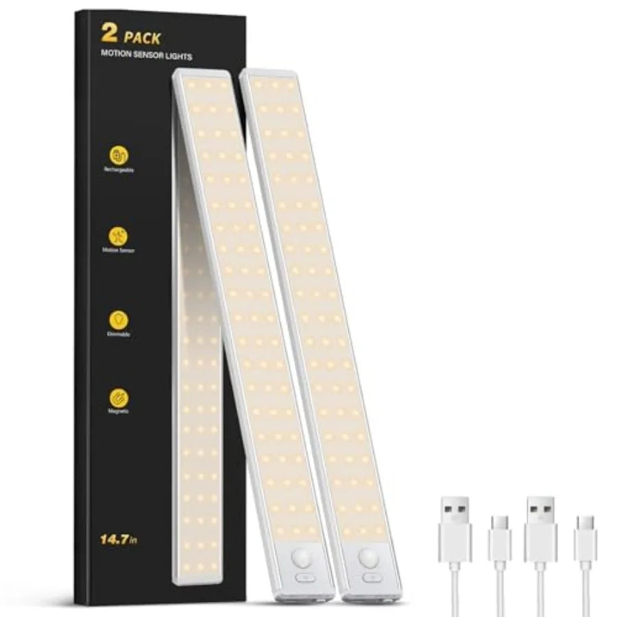Under Cabinet Lighting - 10.5" Motion Sensor Light Indoor, Magnetic Wireless Closet Lights, Dimmable Led Night Light, Rechargea