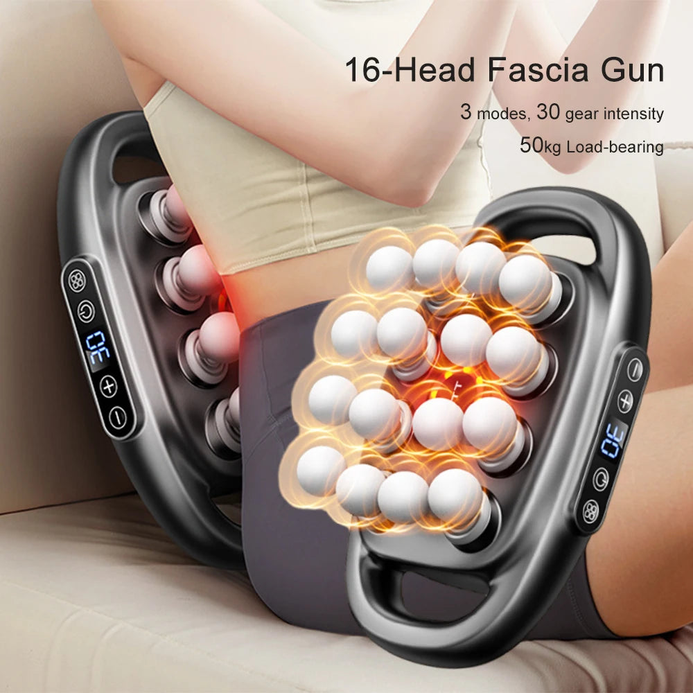 Foreverlily 16 Head Fascia Gun High Frequency Back And Waist Massage Gun