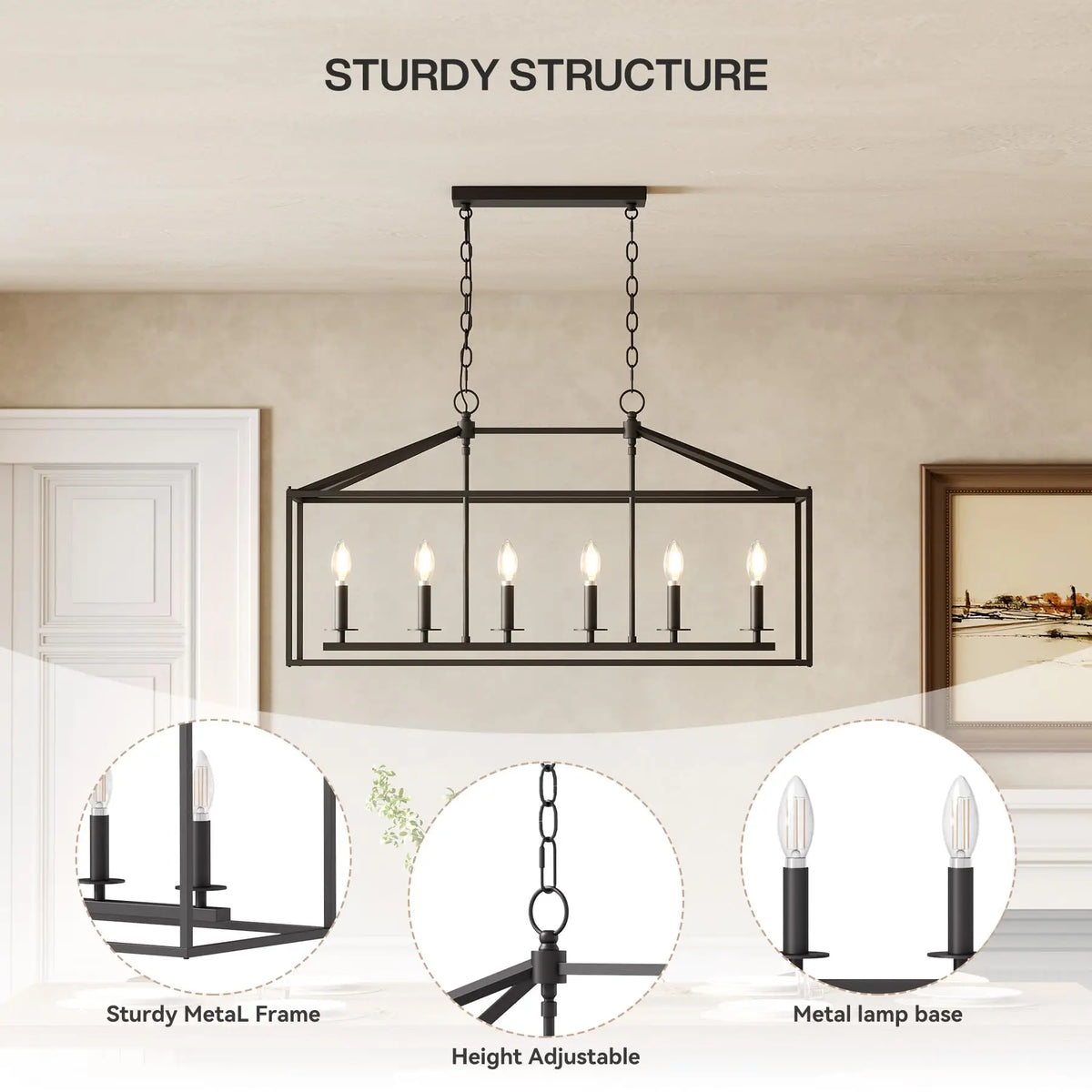 Tribesigns Farmhouse Pendant Fixture With Adjustable Chain for Dining Areas