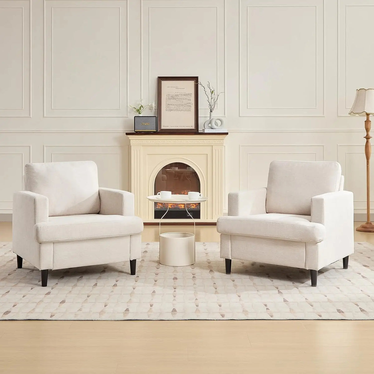 Garvee Mid Century Modern Linen Upholstered Reading Accent Chair