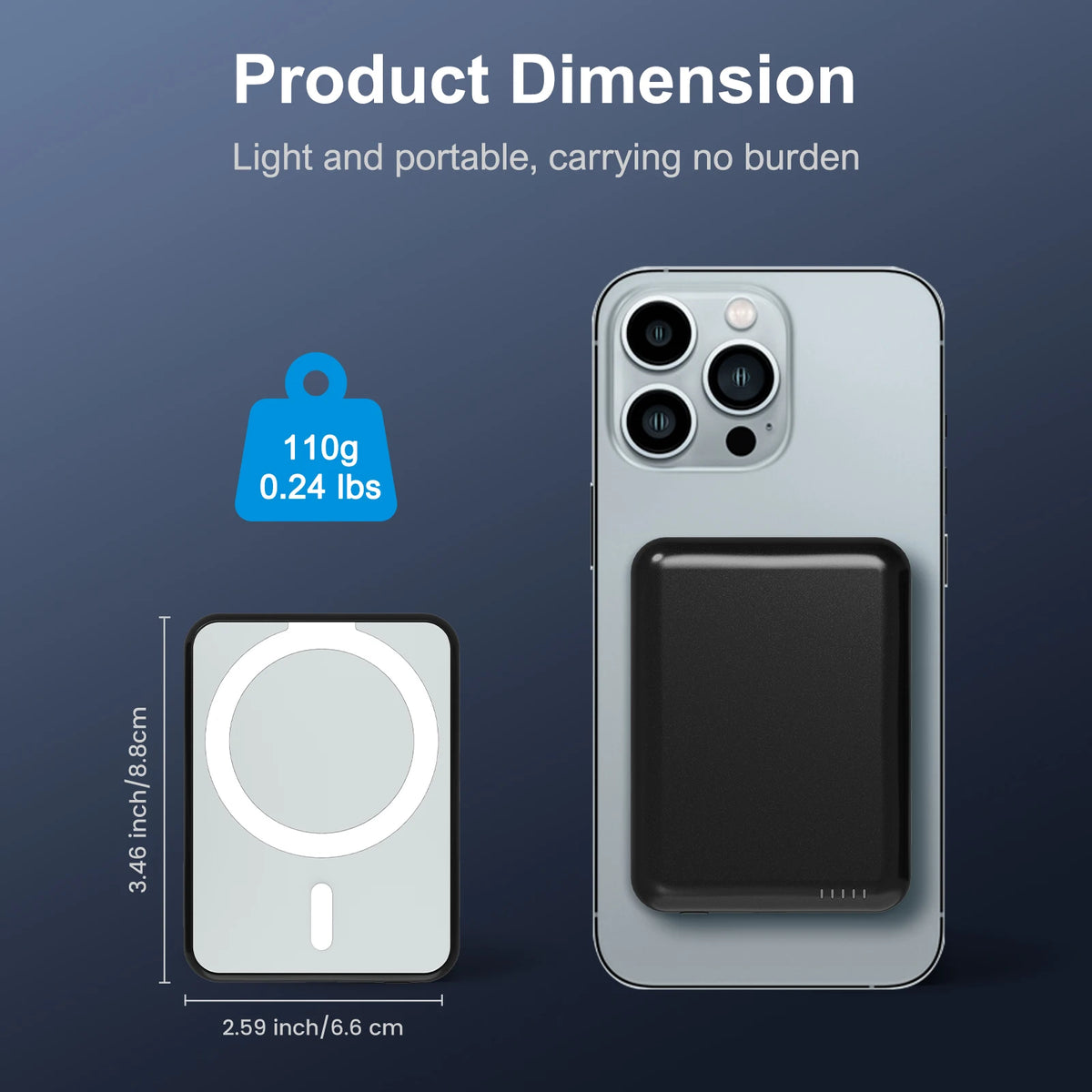 Magnetic Power Bank 5000mAh Wireless Charger 20W USB C iPhone