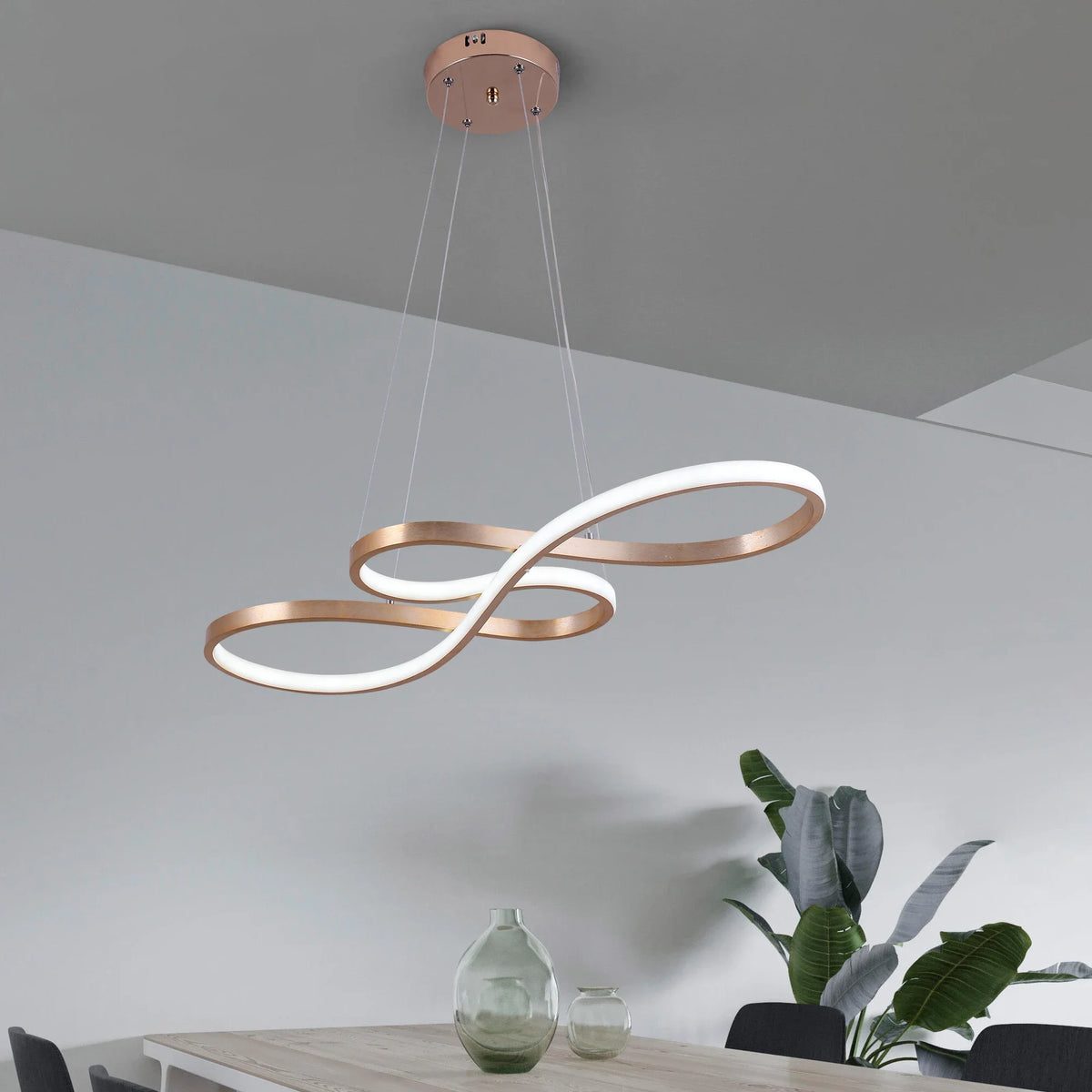 GreeLustr Modern Dimmable Acrylic Pendant LED Chandelier For Living Room