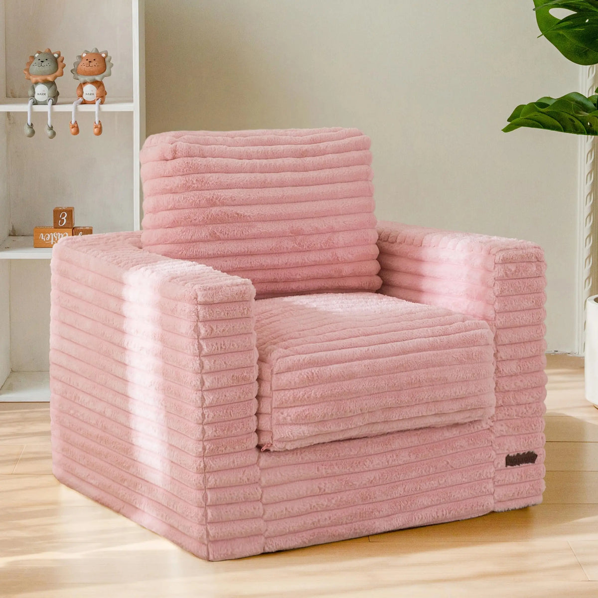 XIUWO Kids Bean Bag Chair With Pillows Faux Fur Comfort