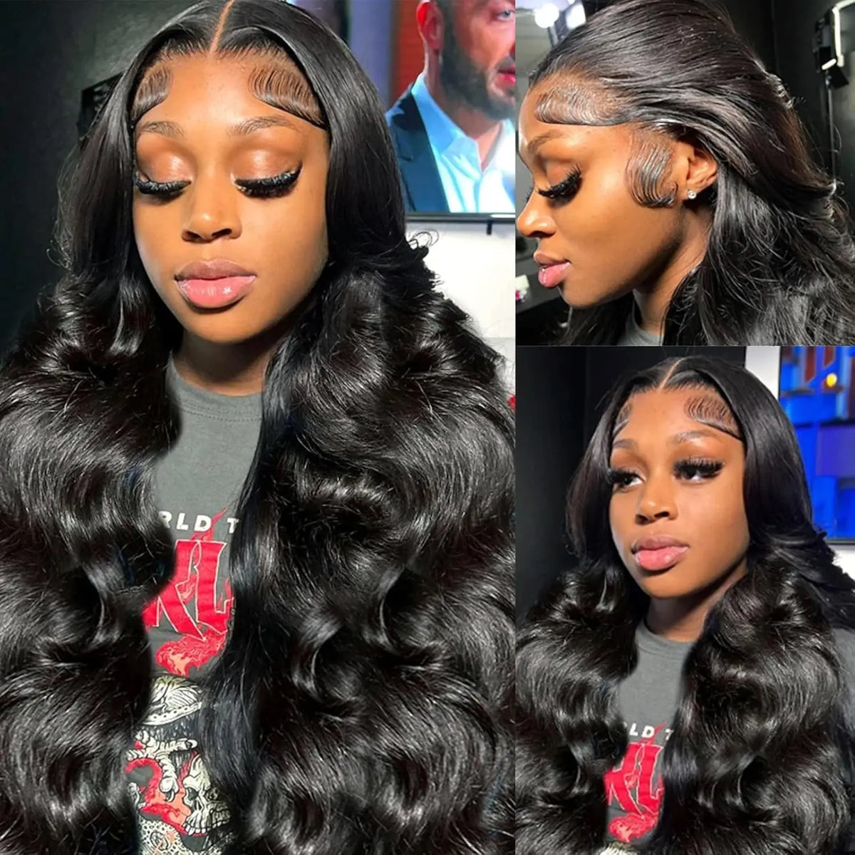 13X4 13X6 Loose Body Wave Lace Front Human Hair Wig 250 Density 40 Inches Transparent Human Hair Wigs Brazilian Lace Human Hair