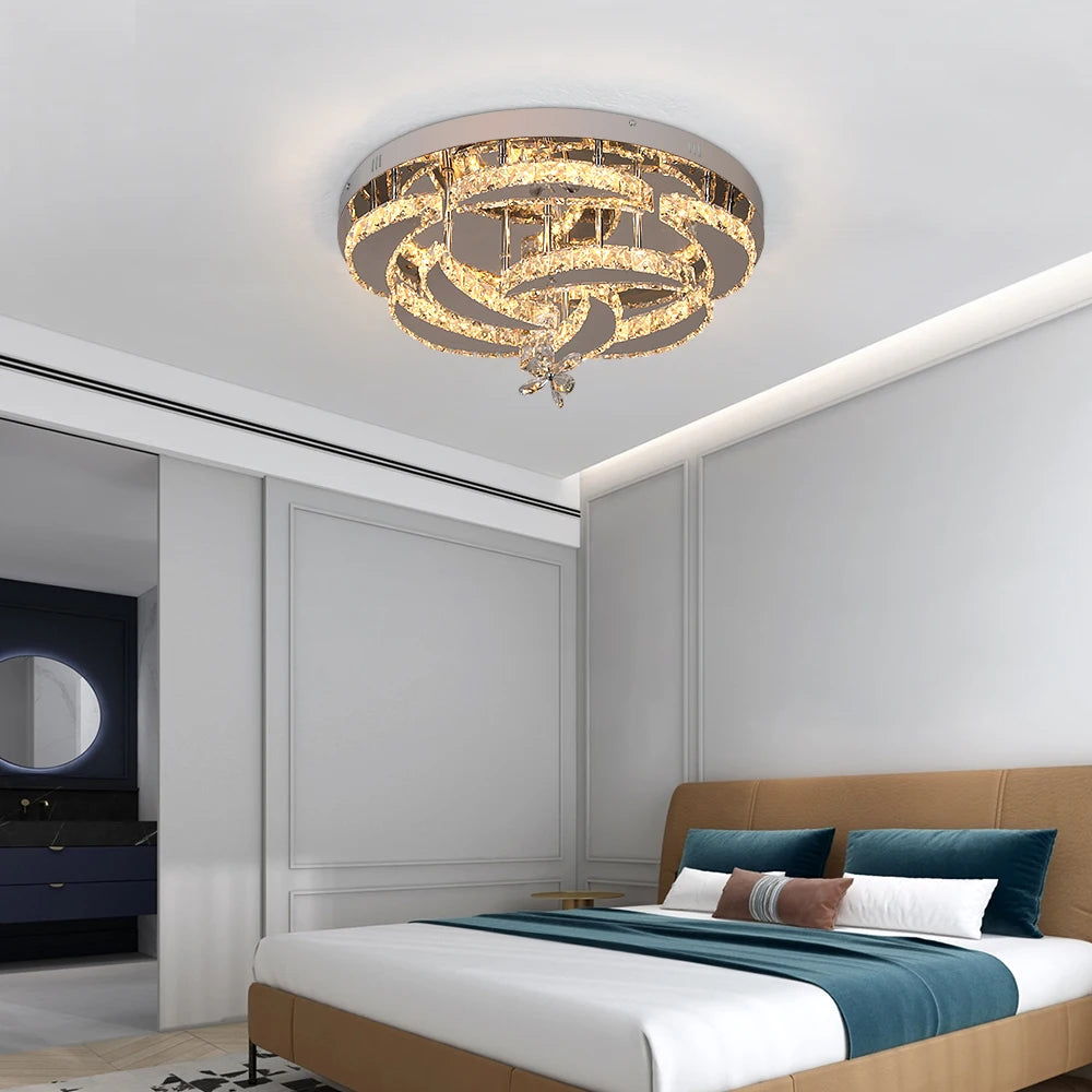 GreeLustr Dimmable Crystal Led Ceiling Chandelier Light