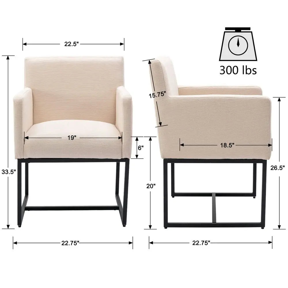 XMSJ Mid Century Modern Upholstered Dining Chairs With Arms
