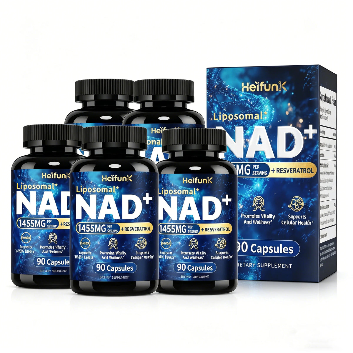 NAD Plus Boost With Resveratrol For Cellular Vitality And Energy
