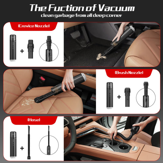 Chuboor Car Vacuum Cleaner 13000Pa Powerful Wireless Cleaner Strong Suction Handheld Car Cleaning Portable Home Appliance