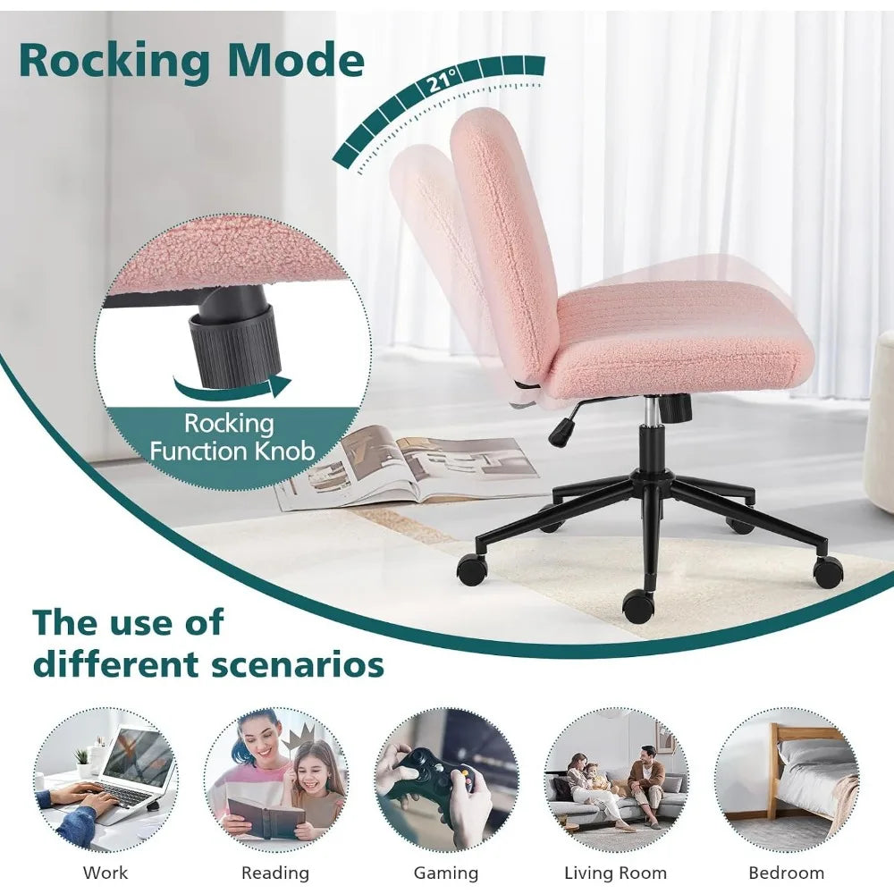 Cross Chairs With Wheels Wide Seat Swivel Home Office Chair