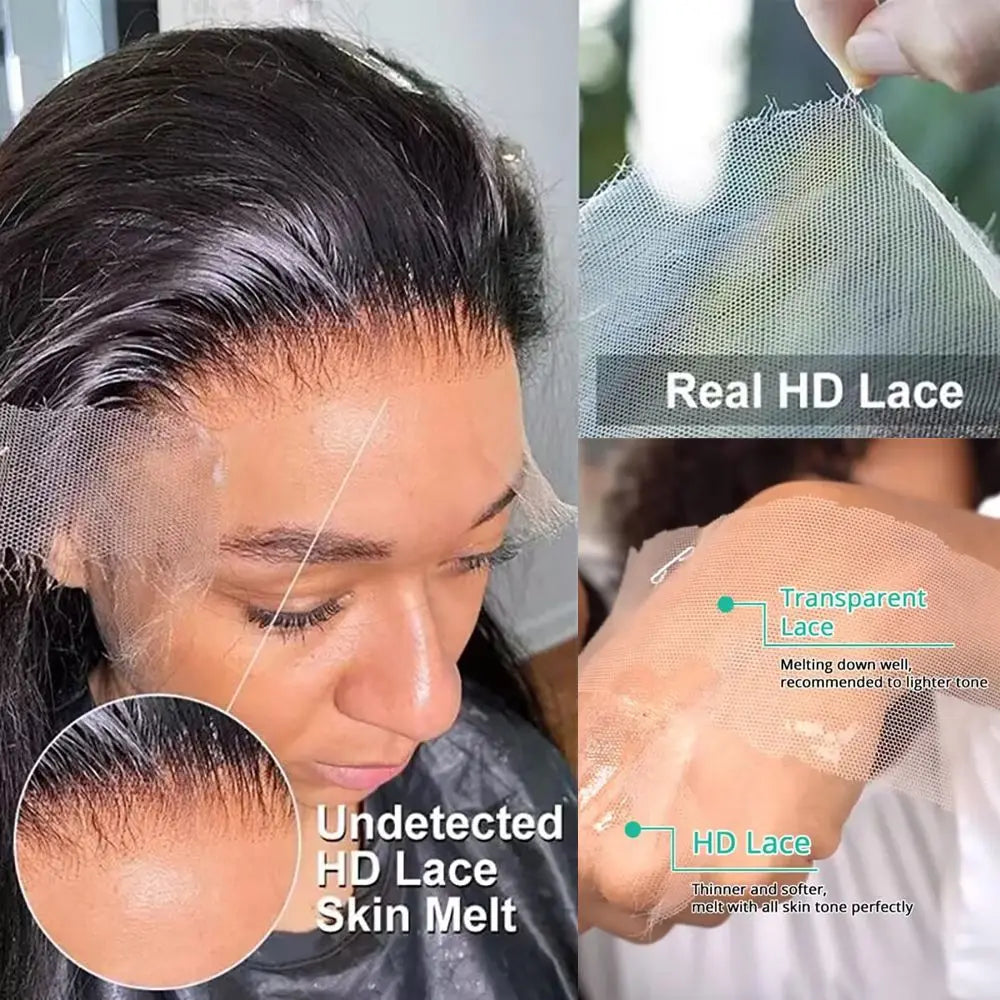 40 46 Inch 13x4 13x6 HD Transparent Bone Straight Lace Front Wigs 40 Inch 220% Raw 360 Hd Full Lace Wig Bone Straight HD Lace Frontal Wig 13x6  Human Hair Wigs Pre Plucked For Women Bone Straight Lace Front Human Hair Wigs