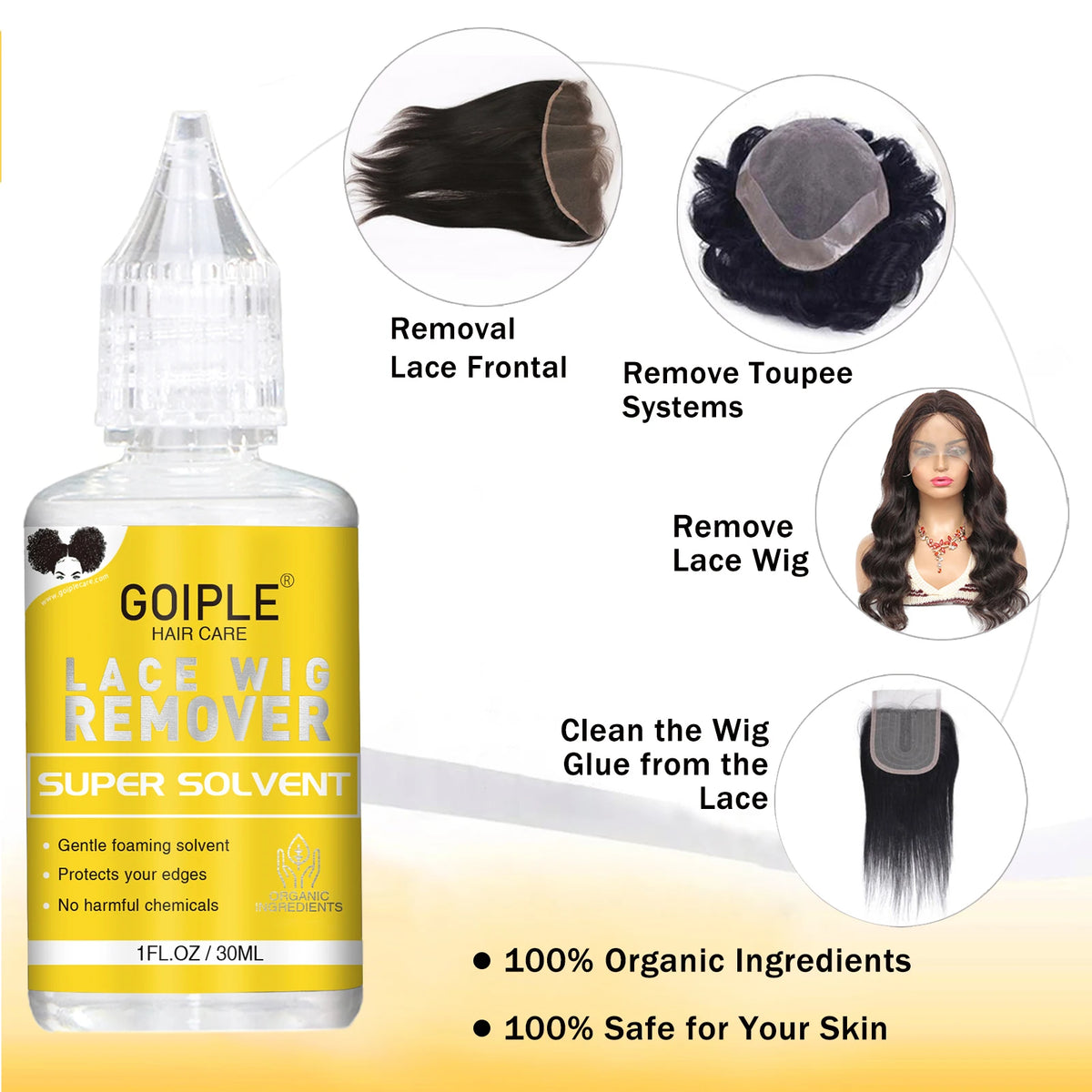 Goiple Wig Installation Kit Set Waterproof Lace Glue with Edge Control Gel Hair Wax Stick Hair Banding Glue Wig Supplies Tools