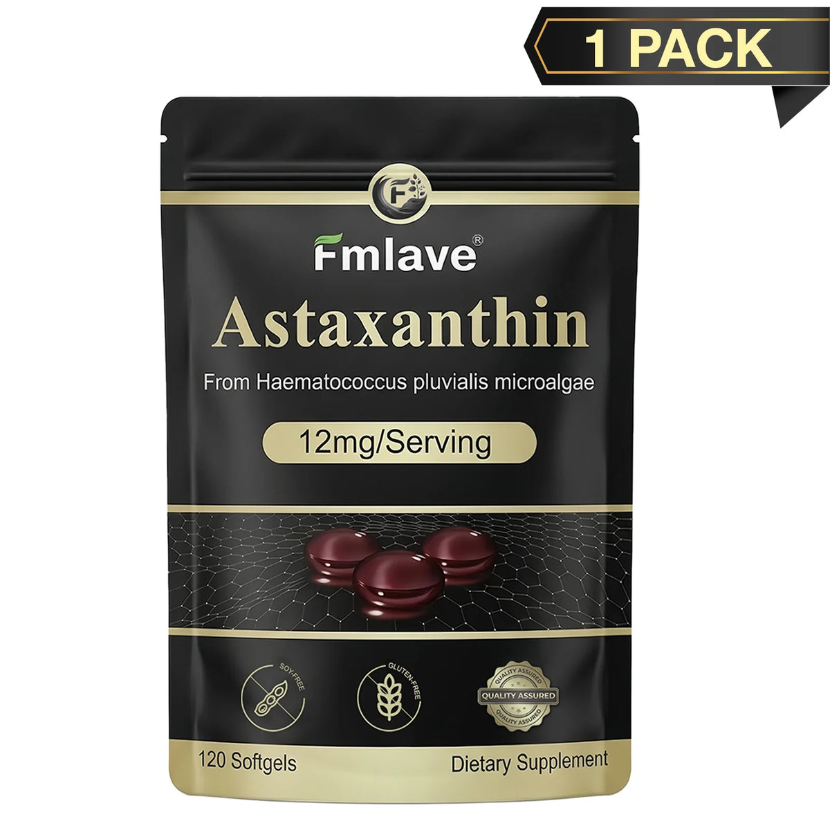 FMLAVE Astaxanthin 12mg Natural Antioxidant Softgels For Eye Health