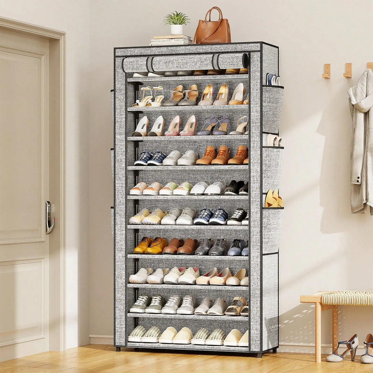 Large Capacity Dustproof Shoe Storage Cabinet For Entryway And Bedroom
