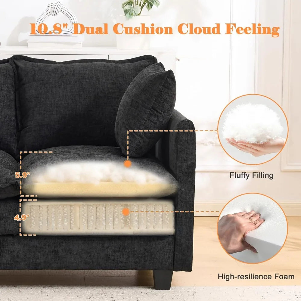 Modern Loveseat Sofa Two Seat Couch For Small Spaces