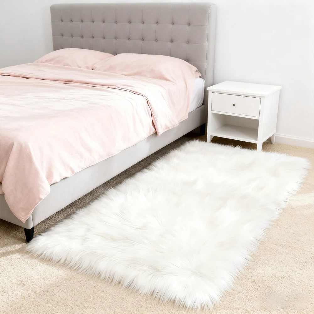 Pink Area Rugs 10x12 Fluffy Fuzzy Furry Rug for Girls Bedroom Living Room Faux Sheepskin Fur Shaggy Plush Rectangle rugs