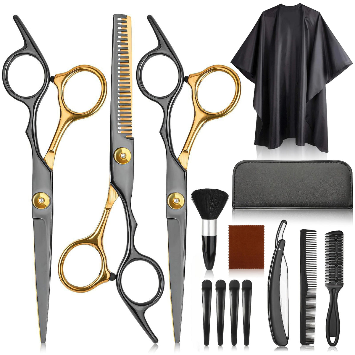 Professional Stainless Steel Hair Cutting Scissors Kit With Thinning Shears
