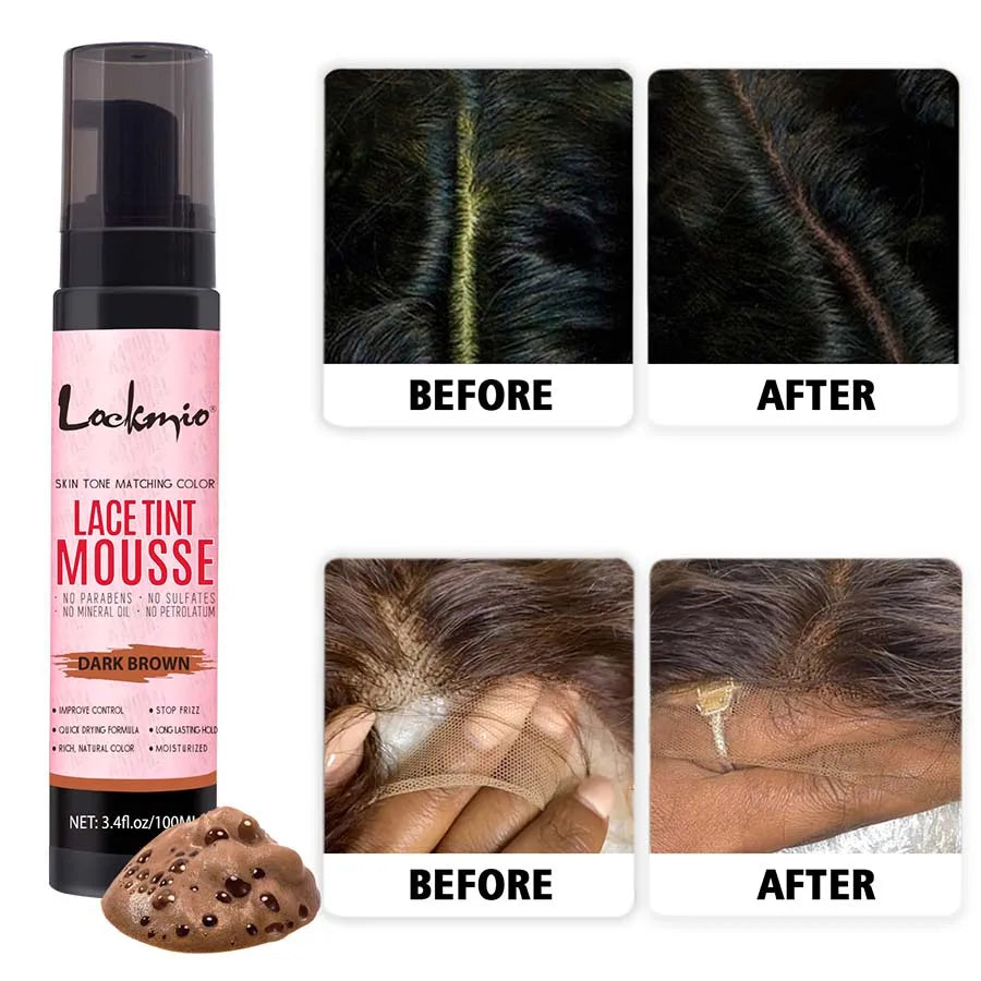 Professional Lace Wig Install Kit with Hot Comb Hair Straightener, Lace Tint Mousse, Strong Hold Wig Glue & Rosemary Oil, Complete Wig Styling Set