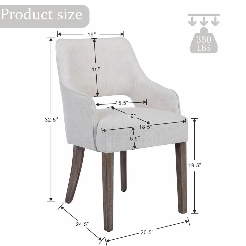 XMSJ Upholstered Dining Chairs With Padded Seats And Wood Legs