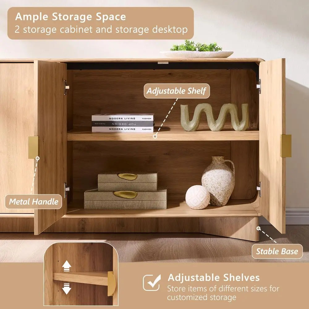 XMSJ Modern Buffet Sideboard Cabinet With Storage And Adjustable Shelves