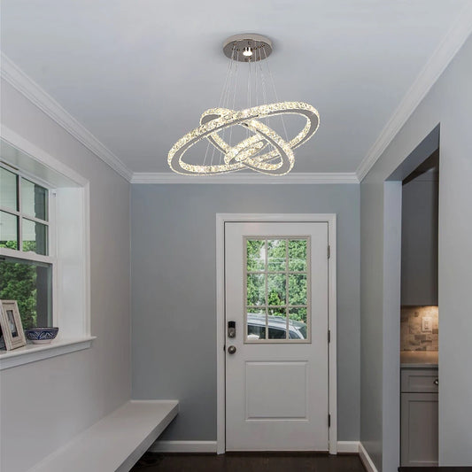 VETRULUS Modern Crystal Pendant Light LED Chandelier Ceiling Lamp