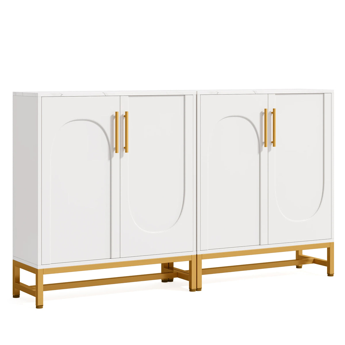 Tribesigns Modern Four Door Buffet Cabinet With Adjustable Shelves