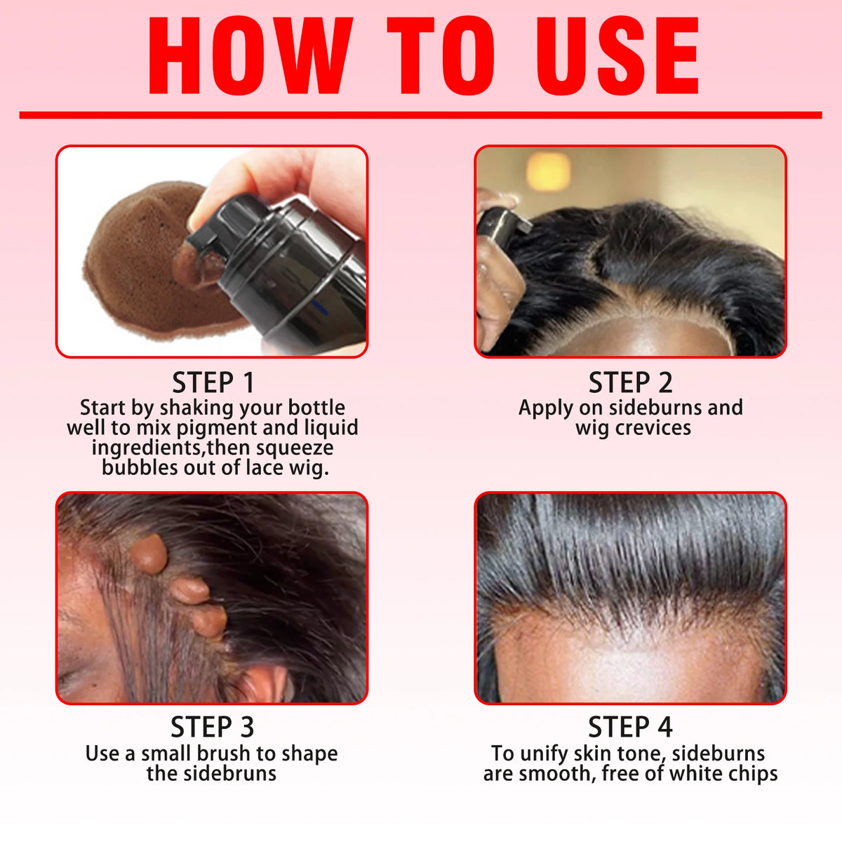 Professional Lace Wig Install Kit with Hot Comb Hair Straightener, Lace Tint Mousse, Strong Hold Wig Glue & Rosemary Oil, Complete Wig Styling Set