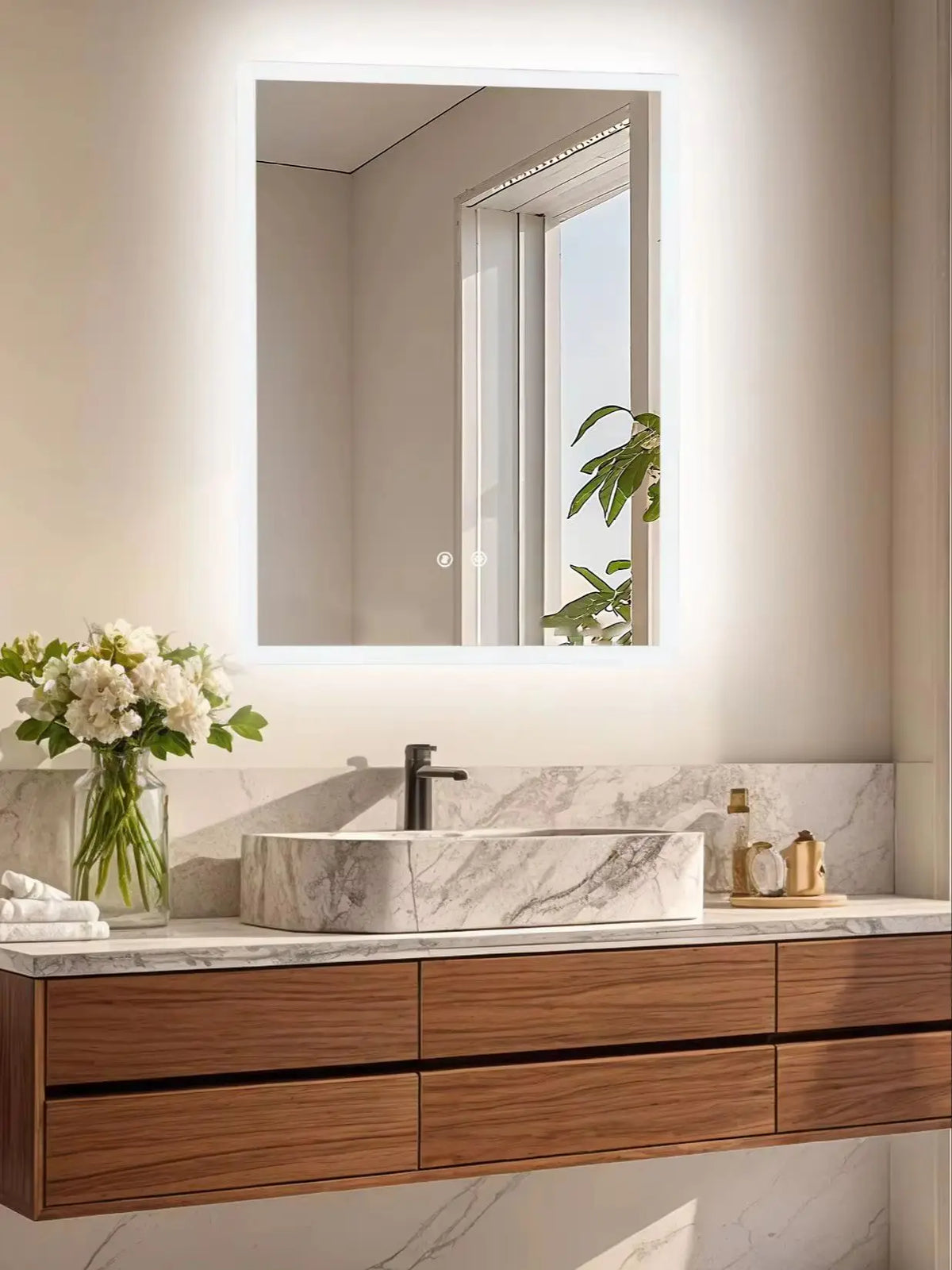 LUVODI LED Vanity Mirror With Defog And 3 Temperature Settings
