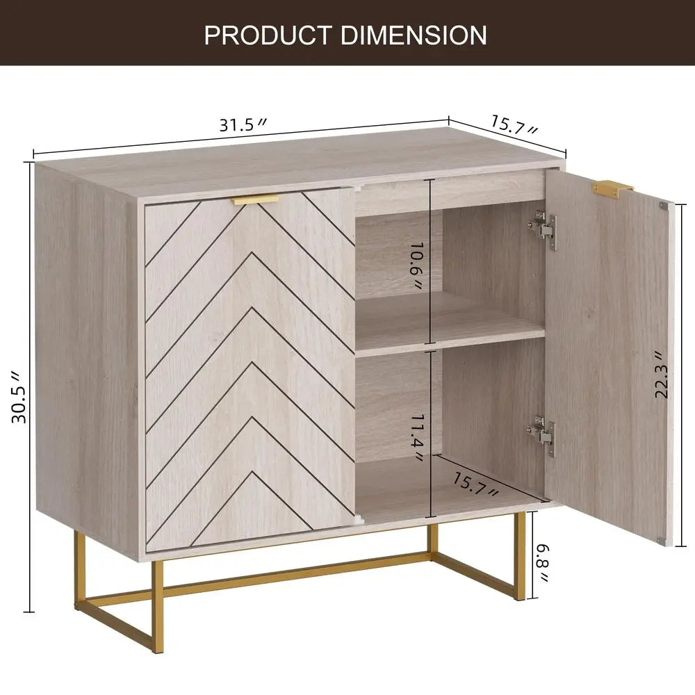 XMSJ Sideboard Buffet Cabinet With Doors And Adjustable Storage Shelf