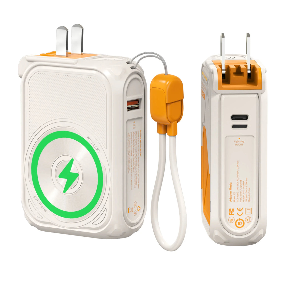 PRUNUS 22.5W Magnetic Wireless Power Bank 10000mAh USB Type C