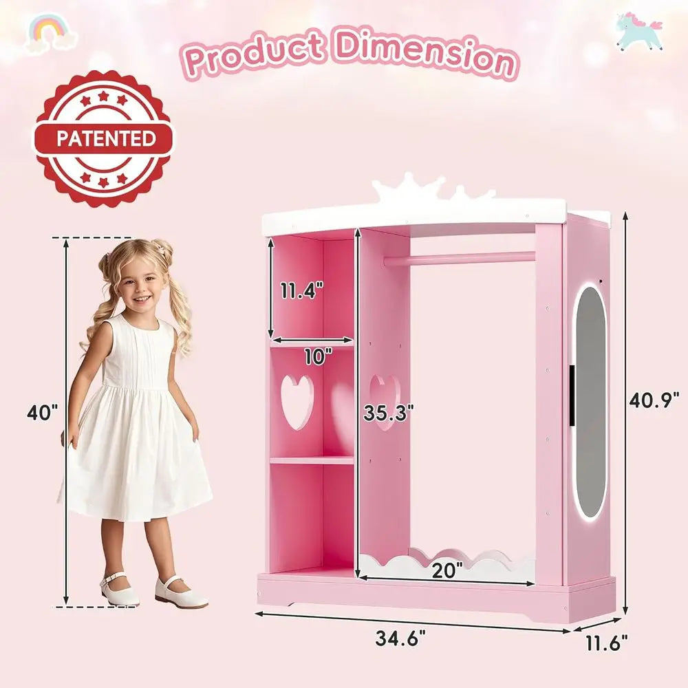 LISM Kids Armoire with Jewelry cabinet and Mirror