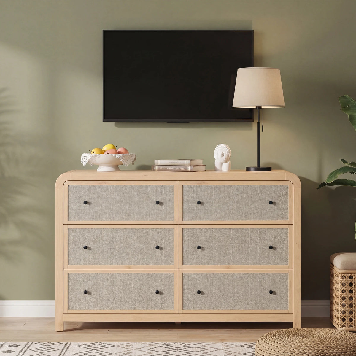 GAOMON Modern Farmhouse Dresser with Deep Drawers and TV Stand