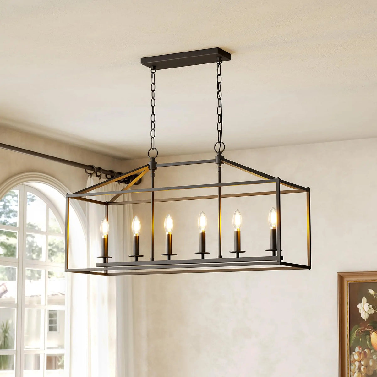 Tribesigns Farmhouse Pendant Fixture With Adjustable Chain for Dining Areas