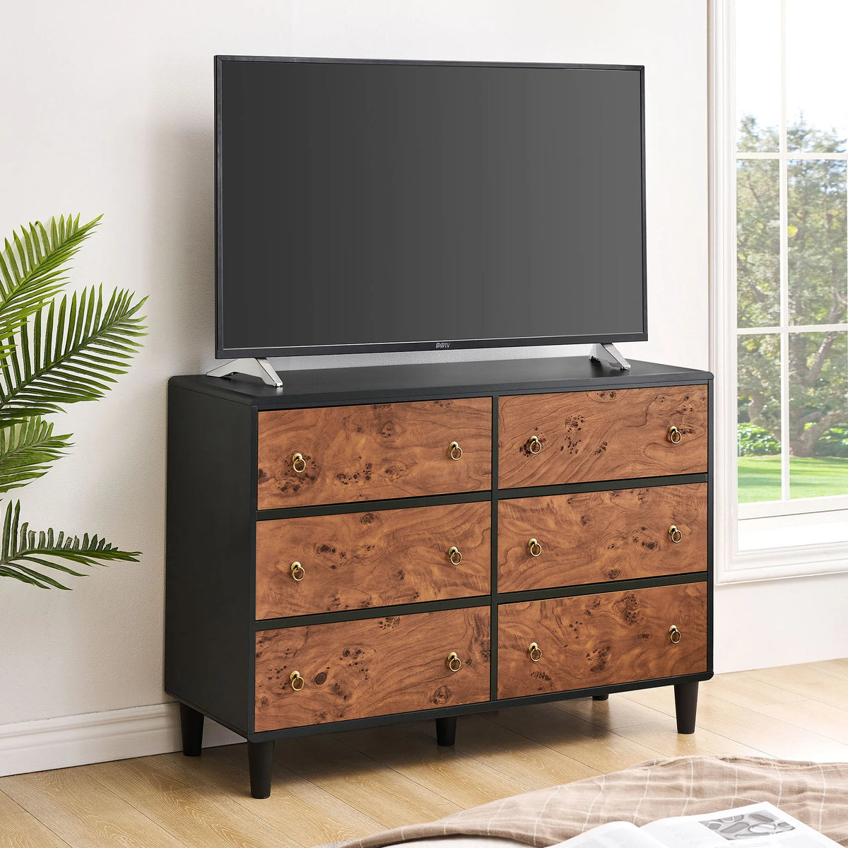 GAOMON Modern Wood Dresser Chest Of Drawers For Bedroom Storage
