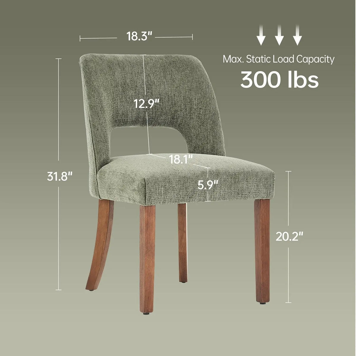 Wooden Dining Chairs Set of 4, Mid Century Modern Upholstered Dining Room Chairs with Rubberwood Legs, Fabric, Customized