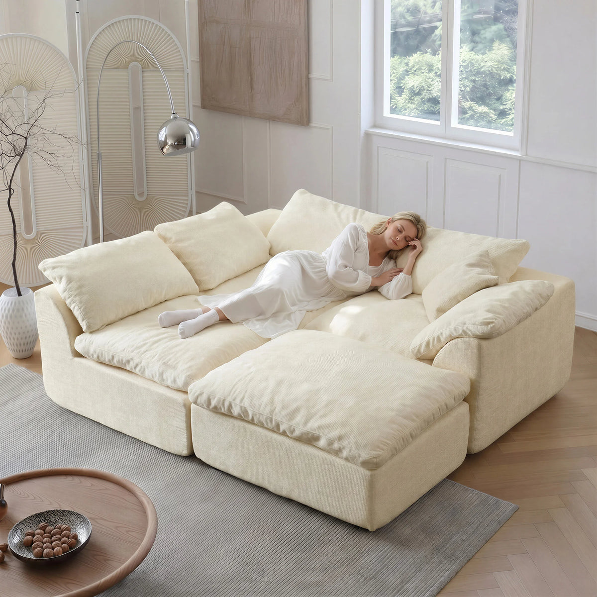 Yeflixvrau Modern Modular Sectional Sofa With Deep Seat Cushions