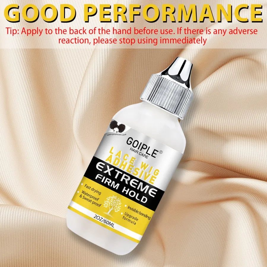 GOIPLE Extreme Firm Hold Lace Wig Glue Waterproof & Sweatproof Invisible Bonding Adhesive For Lace Wigs